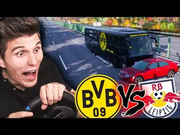 Der BVB fährt zu RB Leipzig! Alle Fußballer MECKERN! ✪ Fernbus Simulator mit Lenkrad