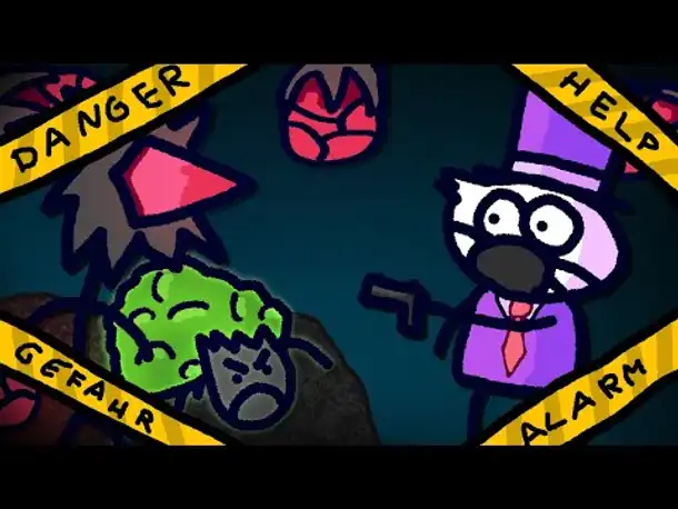 Zombey schleicht sich an Alien-Mutanten vorbei.