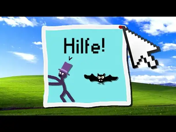 Zombey ist in einem Fenster mit 6 Vampiren eingesperrt.