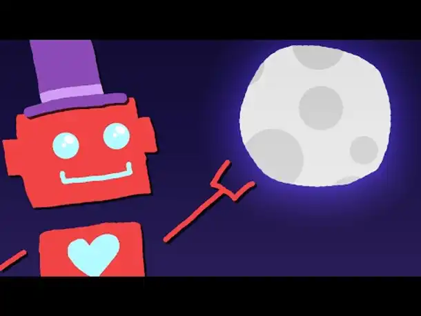 Zombey klettert auf den Mond.