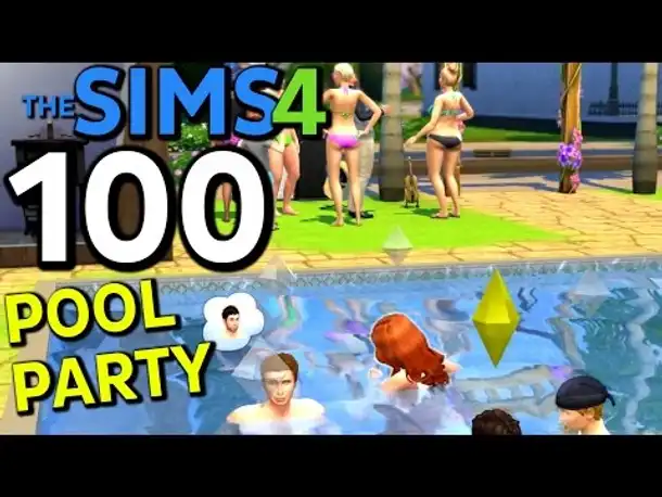 Sims 4 Deutsch #100 Pool Party (Let's Play The Sims 4 German Gameplay Die Sims 4)