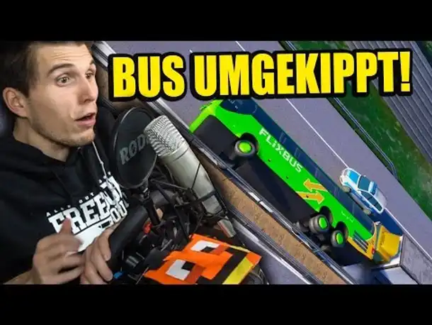 HILFE, MEIN BUS IST UMGEKIPPT! ✪ FERNBUS SIMULATOR mit LENKRAD