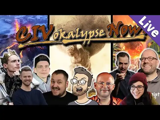 Civ 6 im Multiplayer ✦ 9 Mitspieler ✦ Europakarte & Apokalypse-Modus (Livestream-Aufzeichnung)