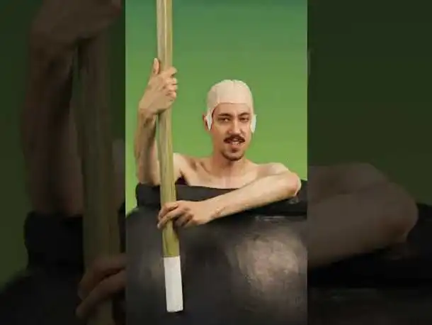 Halbnackt mit Gummihammer in einem Kessel | Getting Over It