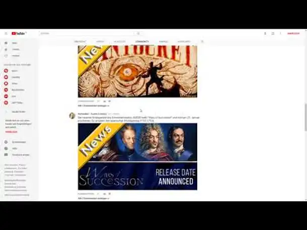 Kanalupdate: Community-Tab »entdeckt«! +++ History-Game-News jetzt auf Youtube