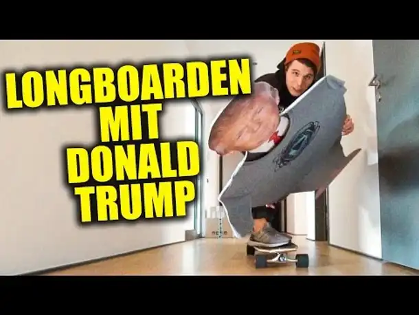 DONALD TRUMPS LONGBOARD-UNFALL & SMURF WIRD GEPRAAANKT