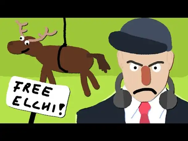 Zombey erledigt seine Feinde mit fallenden Elchen.