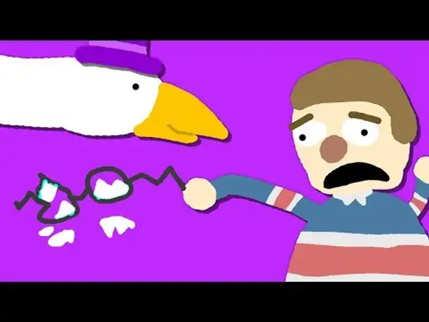 Zombey ärgert ein Kind. (Goose Game #2)