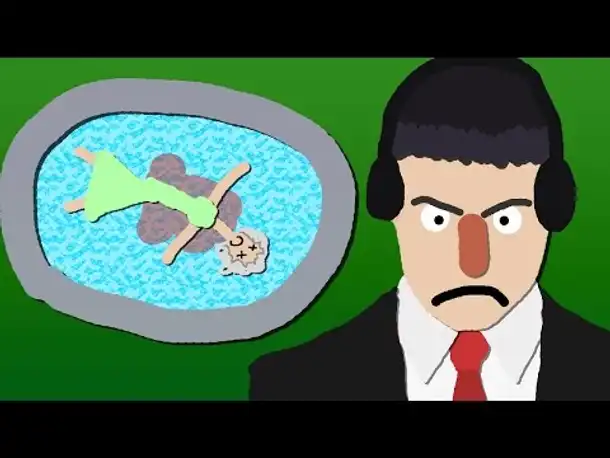 Zombey schubst eine Dame in den Tod.