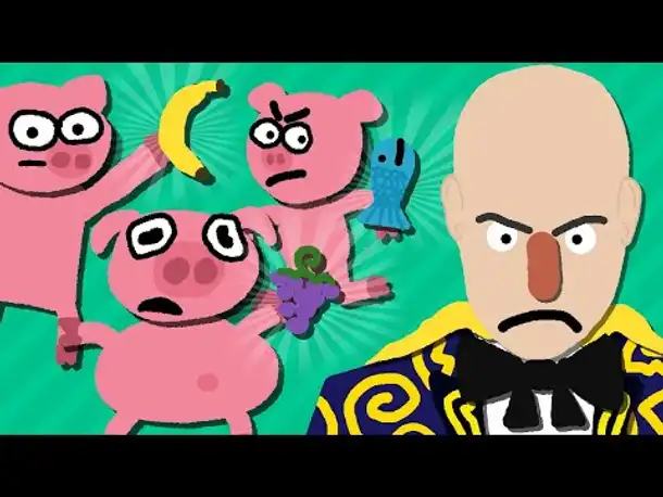 Zombey jagt Schweine um ein Schwein zu füttern.