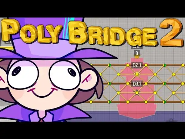 Verzweiflung an der dreifach-Brücke mit Hydraulik | Poly Bridge 2