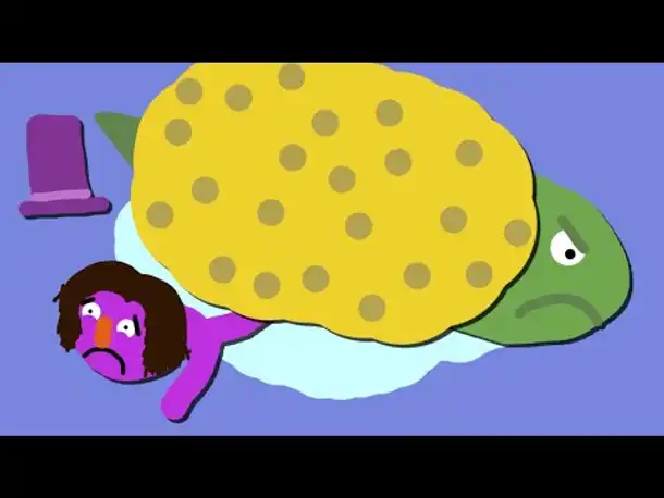Zombey wird von einem Schwamm überrollt.