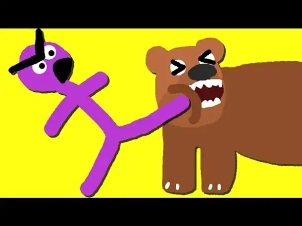 Zombey tritt Tieren ins Gesicht.