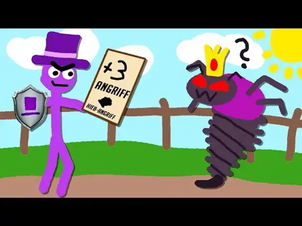 Zombey bekämpft eine Roboterbiene mit Spielkarten.