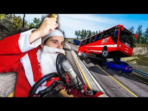 Der Weihnachtsmann hat STRESS mit der Polizei ✪ Fernbus Simulator mit Lenkrad