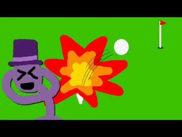 Zombey sprengt Golfbälle durch die Gegend.