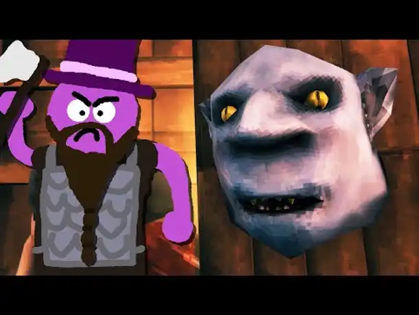 Zombey bekämpft Trolle um nach Valhalla zu kommen.